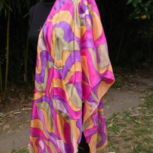 Kézzel festett selyemsál-multicolor